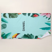 夏の熱帯フローラ ビーチタオル (正面)