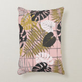 夏の熱帯ヤシ葉の アクセントクッション (正面(垂直))