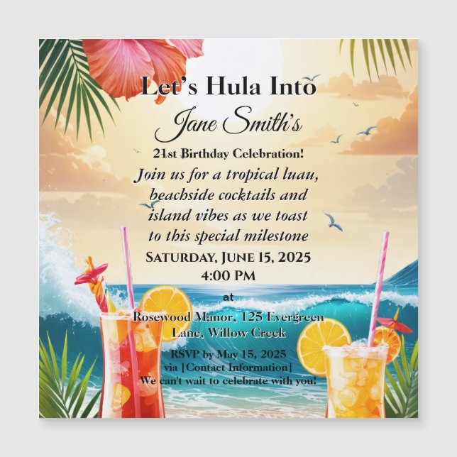 夏の熱帯ルアウ（ハワイ式宴会）ビーチパーティー21st誕生日 (正面)