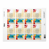 夏の熱帯ルアウ（ハワイ式宴会）ビーチパーティー21st誕生日 ラベル (フルシート)