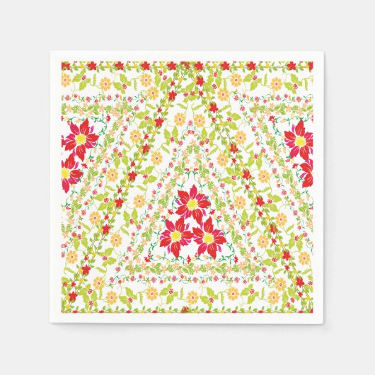 夏の熱帯ワイルドフラワーパラダイス スタンダードカクテルナプキン (正面)