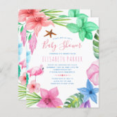 夏の熱帯予算の赤ちゃんシャワー招待 (正面/裏面)