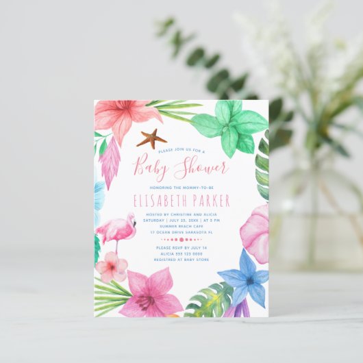 夏の熱帯予算の赤ちゃんシャワー招待 (スタンド正面)