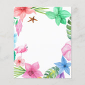 夏の熱帯予算の赤ちゃんシャワー招待 (裏面)