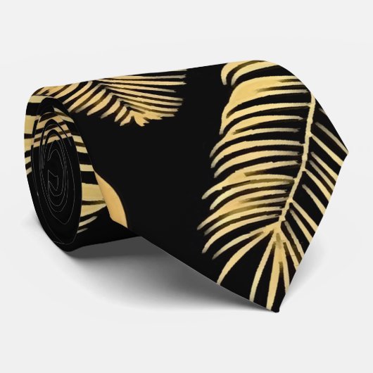 夏の熱帯性ヤシの木葉の継ぎ目パターン ネクタイ (ロール)