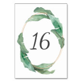 夏の熱帯水色の植物性離れ緑 テーブルナンバー (裏面)