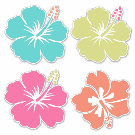 夏の熱帯花 シール (正面)