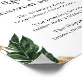 夏の熱帯葉の飲み物看板 ポスター (角)