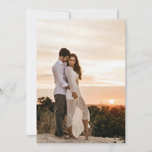 夏の熱帯葉のQRコード写真を保存 セーブザデート (裏面)