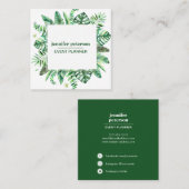 夏の熱帯葉国のモンステラのソーシャルメディアのアイコン スクエア名刺 (正面/裏面)