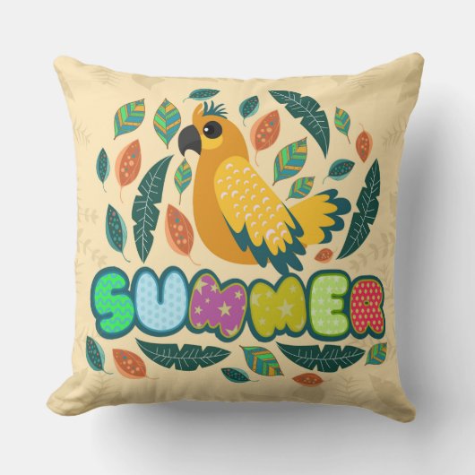 夏の熱帯装飾枕 クッション (正面)