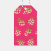 夏の熱帯金ゴールドとピンクのパイナップルパターン ギフトタグ (裏面)