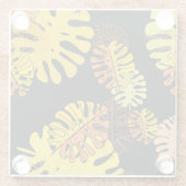 夏の熱帯離れヴィンテージデザイン ガラスコースター (裏面)