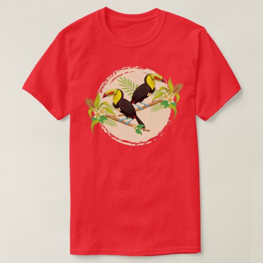 夏の熱帯鳥トゥーカン Tシャツ (デザイン正面)