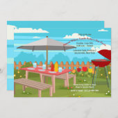 夏の父の日ピクニック招待状 招待状 (正面/裏面)