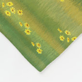 夏の牧草地でヘレフォードカウカフカートカーフ フリースブランケット (角)