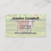 夏の牧草地でヘレフォードカウカフカートカーフ 名刺 (裏面)