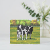 夏の牧草地でホルスタイン牛&かわいい子牛 (スタンド正面)