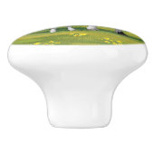 夏の牧草地でホルスタイン牛&かわいい子牛 セラミックノブ (側面)