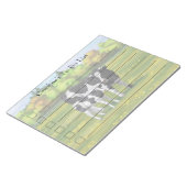 夏の牧草地でホルスタイン牛&かわいい子牛 ノートパッド (アングル)