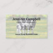 夏の牧草地でホルスタイン牛&かわいい子牛 名刺 (裏面)