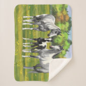 夏の牧草地で絵を描のリンゴ灰色の馬 シェルパブランケット (正面)