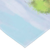 夏の牧草地で絵を描のリンゴ灰色の馬 テーブルクロス (アングル)