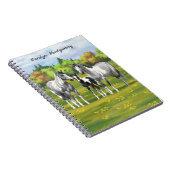 夏の牧草地で絵を描のリンゴ灰色の馬 ノートブック (右側)