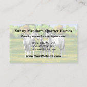 夏の牧草地で絵を描のリンゴ灰色の馬 名刺 (裏面)