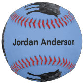 夏の牧草地に黒アンガスカウカワイカフカーフ ソフトボール (裏面)