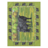 夏の牧草地に黒アンガスカウカワイカフカーフ テーブルクロス (正面)