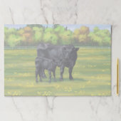夏の牧草地に黒アンガスカウカワイカフカーフ ペーパーパッド (インサイチュ)