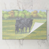 夏の牧草地に黒アンガスカウカワイカフカーフ ペーパーパッド (折り畳み)