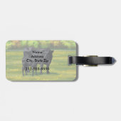 夏の牧草地に黒アンガスカウカワイカフカーフ ラゲッジタグ (裏面横)