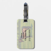 夏の牧草地のダークベイエジプトのアラビア馬 ラゲッジタグ (裏面縦)