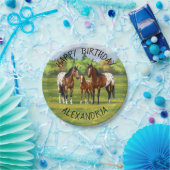夏の牧草地のブラウンベイアパロオーサ馬 ペーパープレート (パーティー)