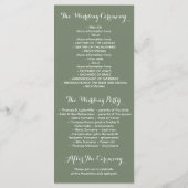 夏の牧草地の素朴なロマンチックな結婚式のプログラム プログラム (裏面)