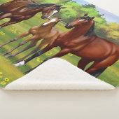 夏の牧草地の茶色のベイクォーターウマ シェルパブランケット (3/4)