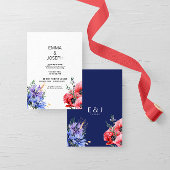 夏の牧草地の野モダン花結婚の青 招待状