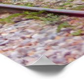 夏の牧草地の鉄道線路 ポスター (角)
