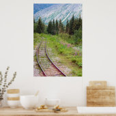 夏の牧草地の鉄道線路 ポスター (キッチン)