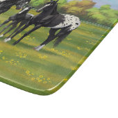 夏の牧草地の黒いアパロオーサの馬 カッティングボード (角)
