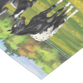 夏の牧草地の黒いアパロオーサの馬 ショートテーブルランナー (コーナー)