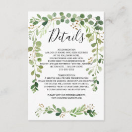 夏の牧草地ガーランドウォーター結婚カラーの詳細 エンクロージャーカード