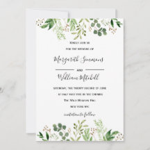 夏の牧草地フレームウォーター色結婚式招待状