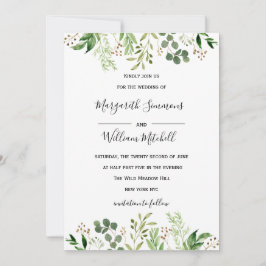 夏の牧草地フレームウォーター色結婚式招待状 セーブザデート