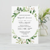 夏の牧草地フレームウォーター色結婚式招待状 招待状 (スタンド正面)