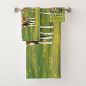 夏の牧草地絵を描でバックスキンのダン馬 バスタオルセット (インサイチュ)