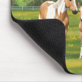 夏の牧草地絵を描でバックスキンのダン馬 マウスパッド (コーナー)