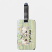 夏の牧草地絵を描でバックスキンのダン馬 ラゲッジタグ (裏面縦)